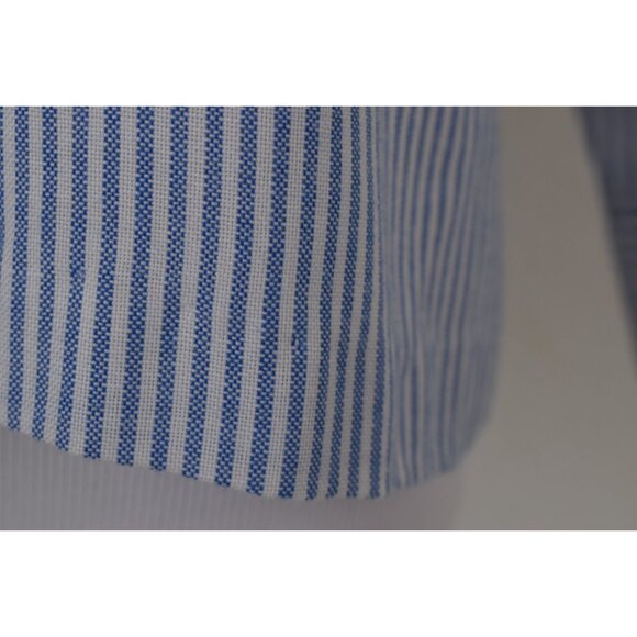 Vintage 80s‎ Striped Poly/Cotton Womens Shirt size 10 - Picture 7 of 10